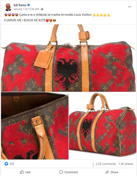 lv bag with albanian flag|Louis Vuitton writes to Faktoje: The bag with the Albanian flag .